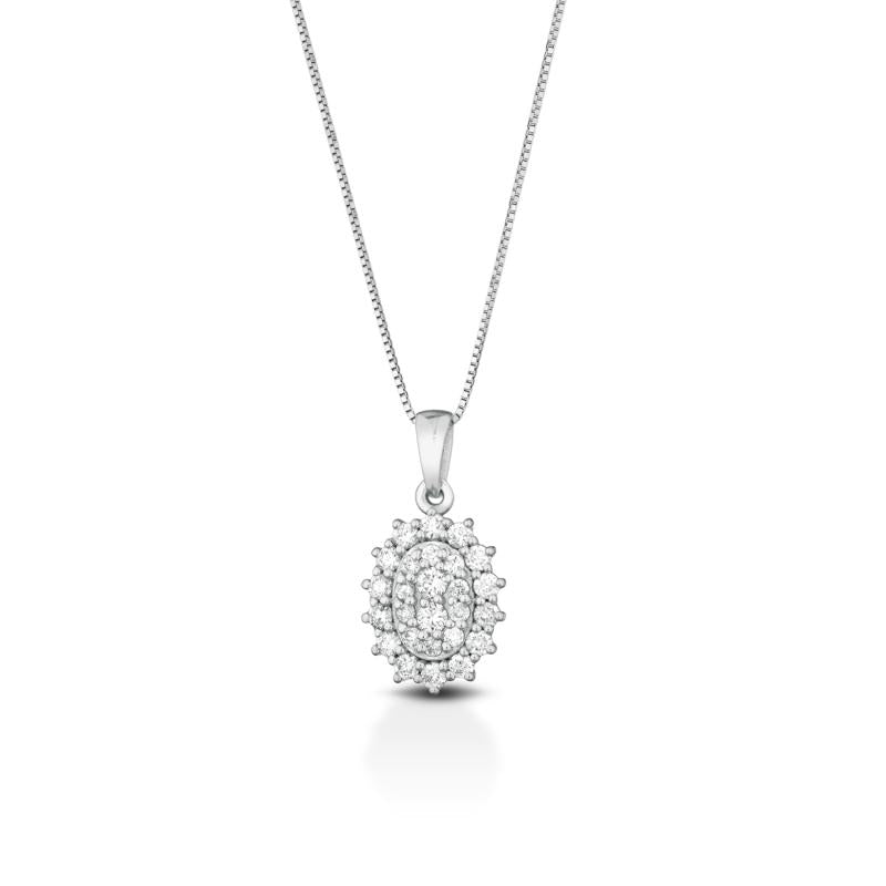 Collana Crusado con Diamanti - Ginevra - Ovale