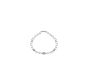 Bracciale di Perle Crusado con Sfere in oro Satinato - PB5S08B