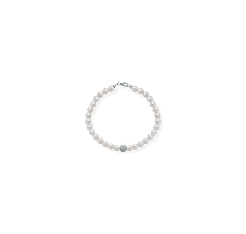 Bracciale di Perle Crusado con Sfere in oro Satinato - PB5S04B