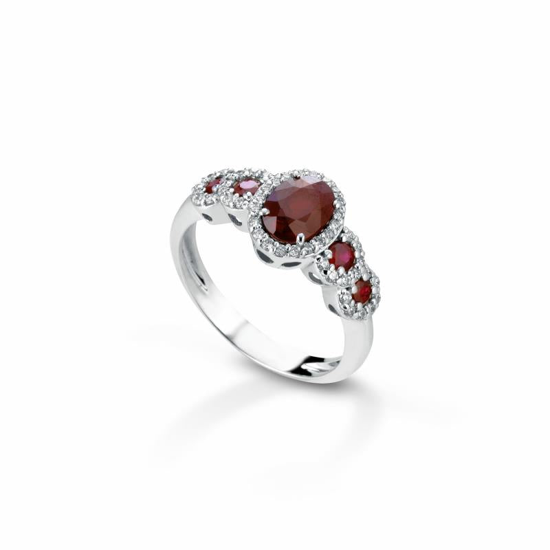 Anello Crusado - Veretta con Rubini - Amalfi - VOSAMR1