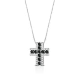 Collana Crusado - Croce uomo Diamanti bianchi e neri - CRU97
