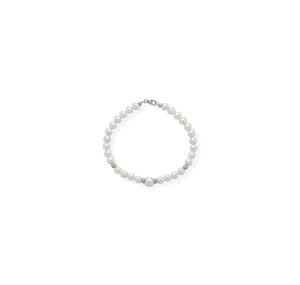 Bracciale di Perle Crusado con Sfere in oro Satinato - PB5S11B