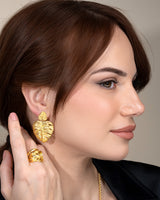 Orecchini Monstera Gold - 60000047 indossati