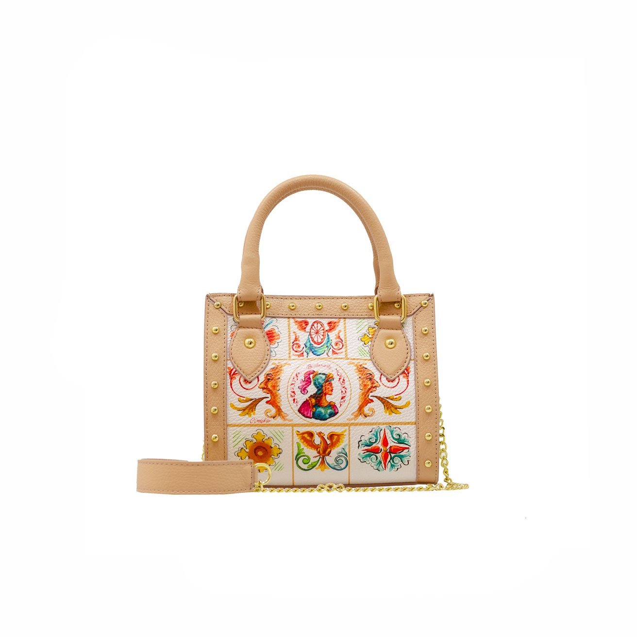 Minibag Busy Rock Ammia - Bradamante - Avorio - retro con tracolla