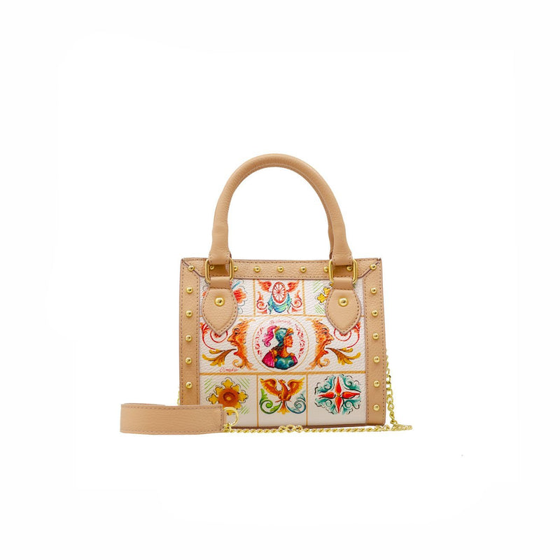 Minibag Busy Rock Ammia - Bradamante - Avorio - retro con tracolla
