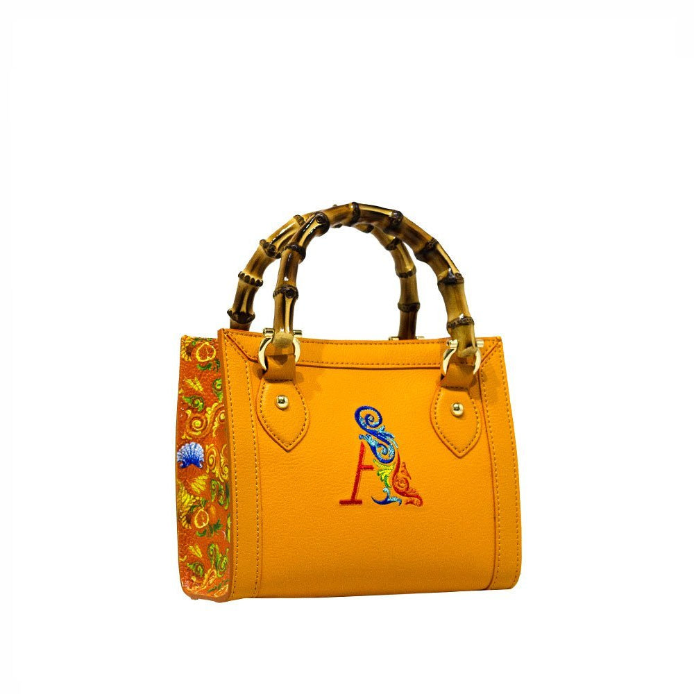Minibag Busy Ammia - Abbunnanzia - Pelle d'Arancia e Bambù
