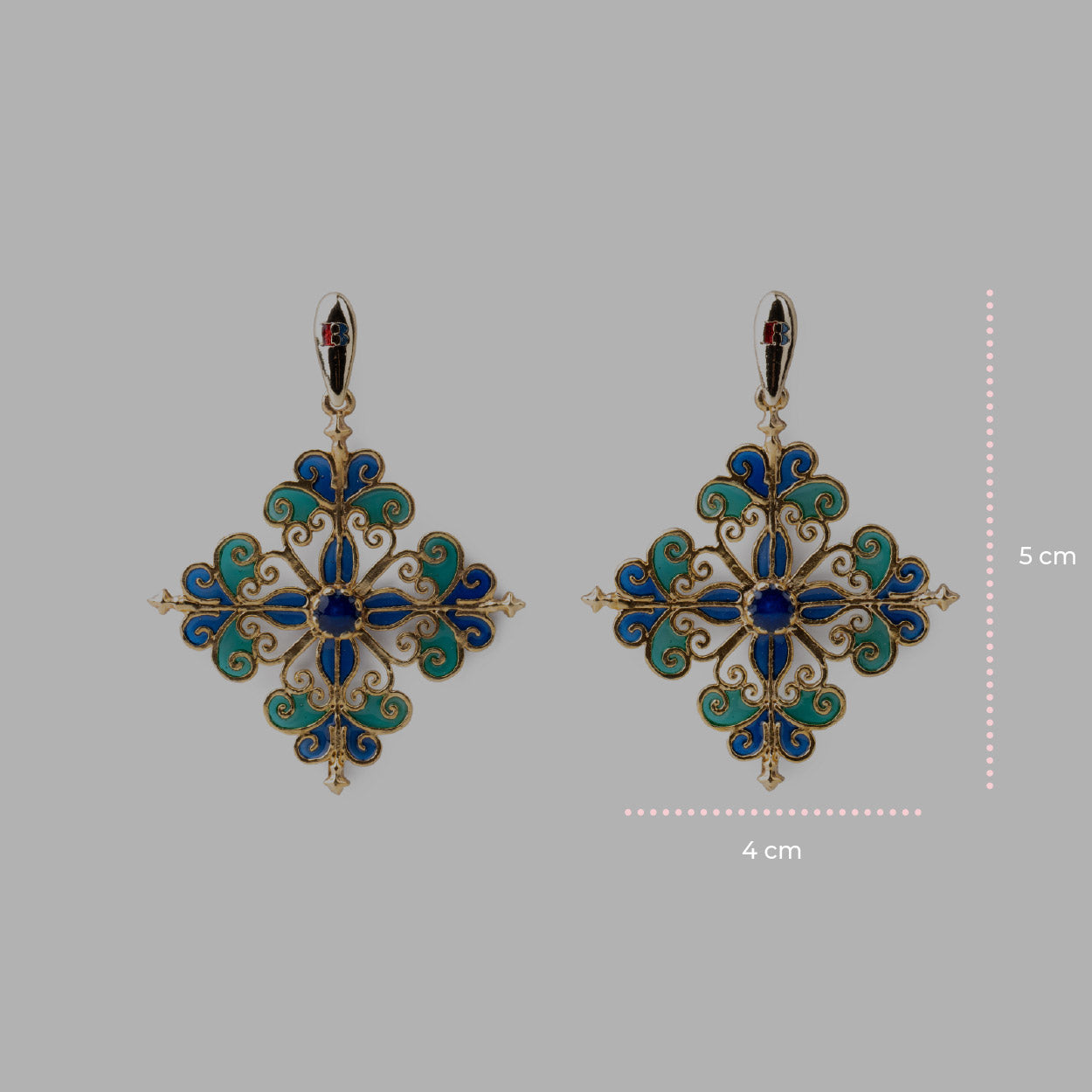 Orecchini Barocco Blu - 60000218 misure