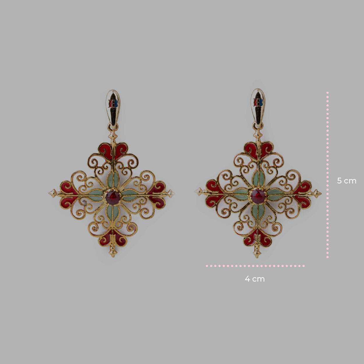 Orecchini Barocco Rosa - 60000216 misure