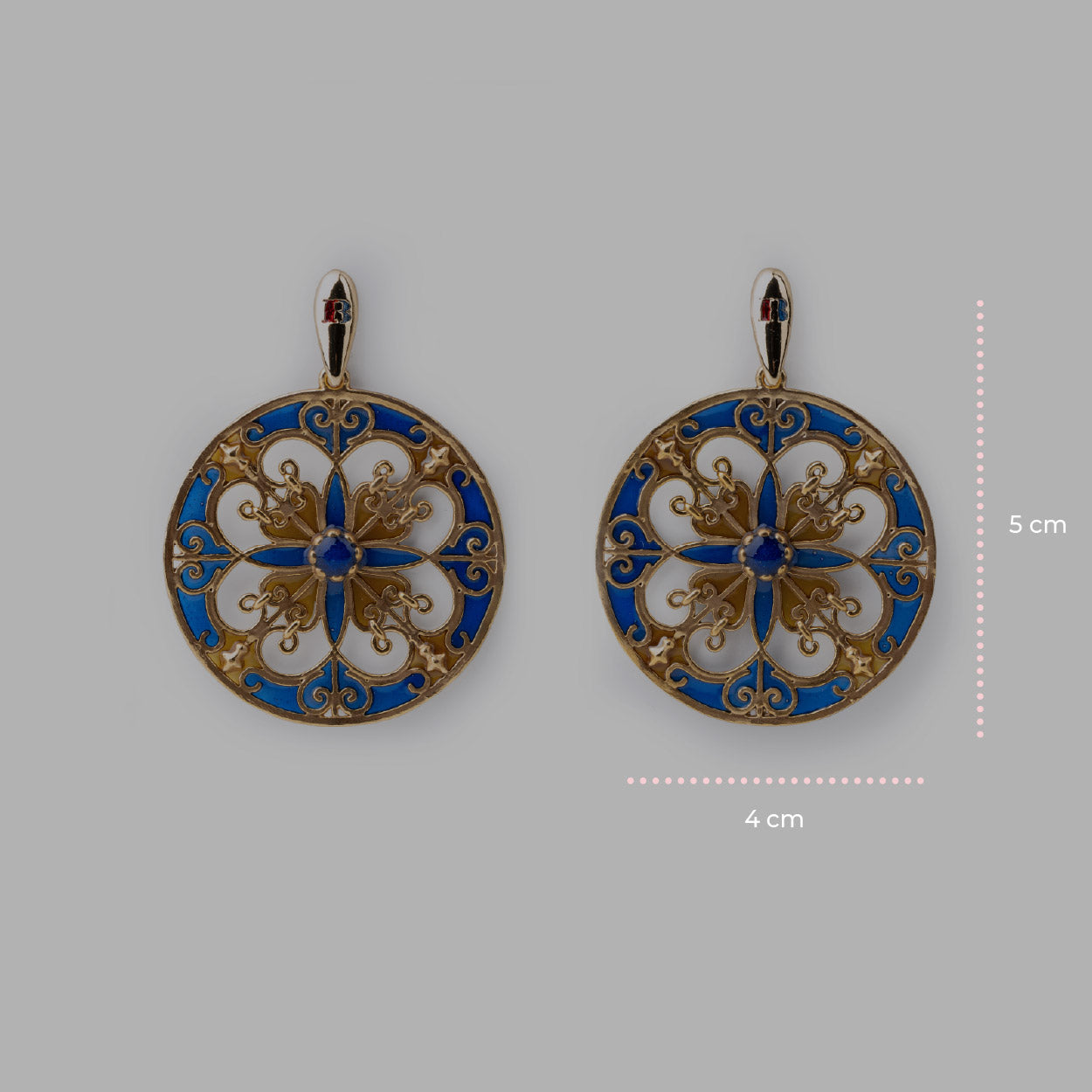 Orecchini Rosone Blu - 60000214 misure
