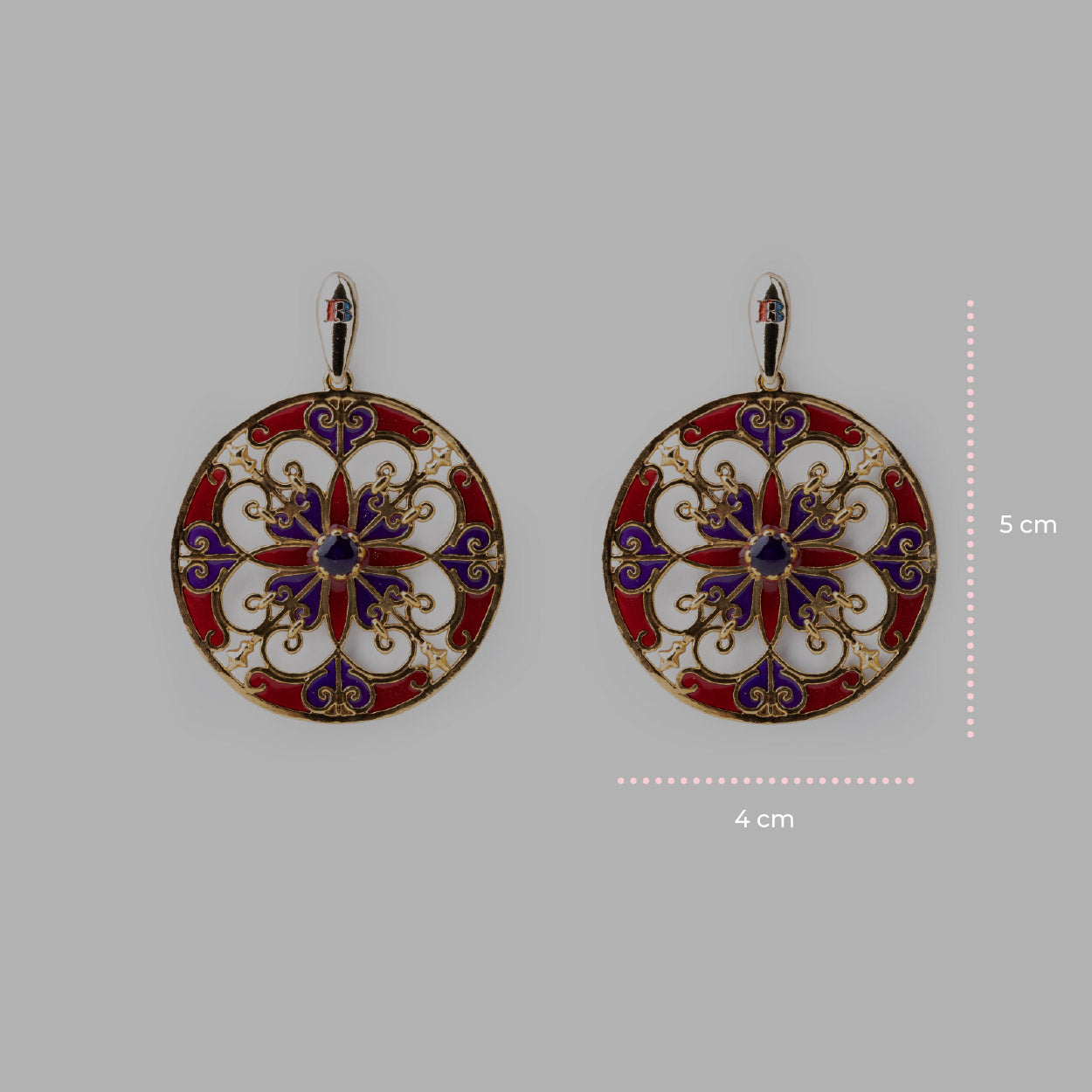 Orecchini Rosone Rosso - 60000210 misure