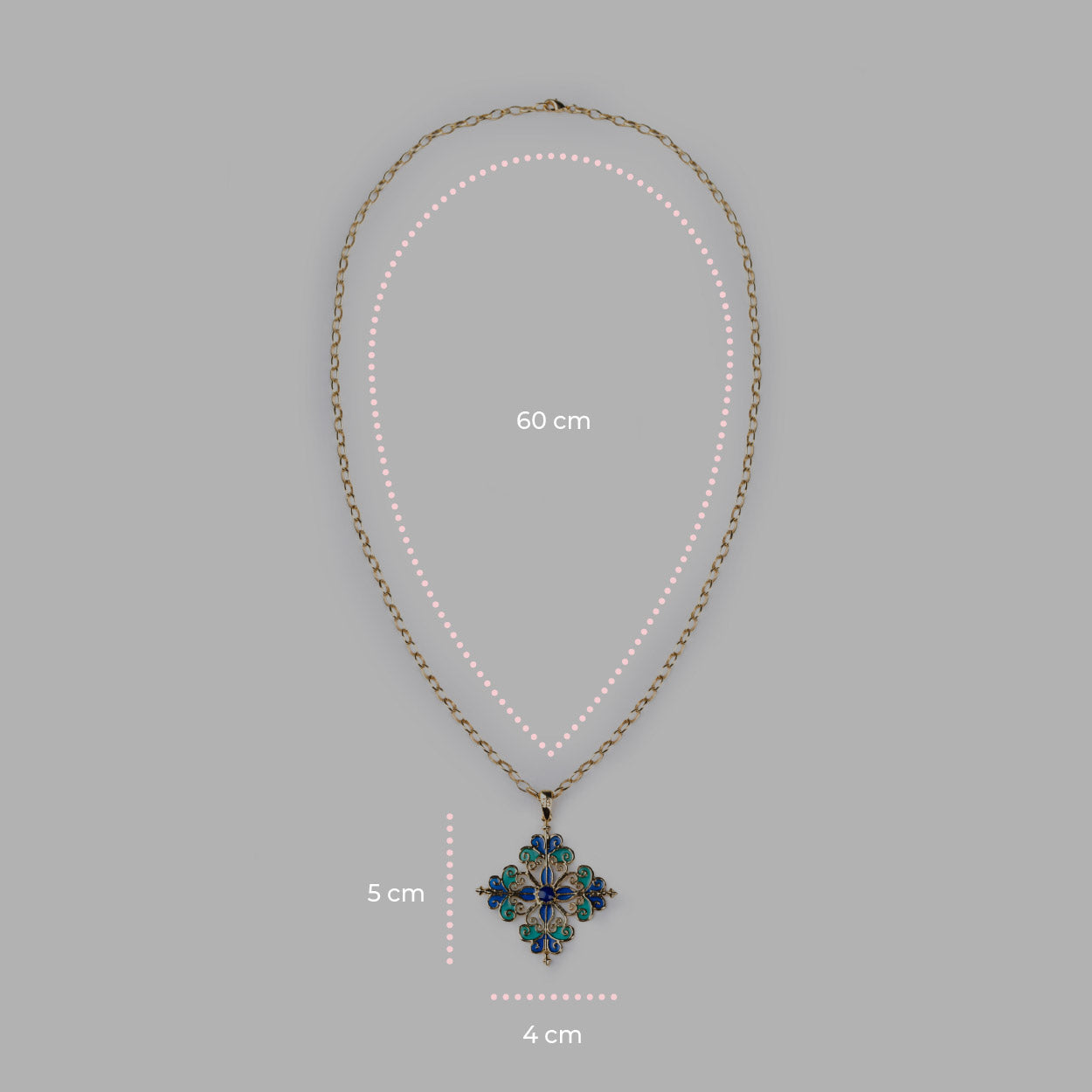 Collana Barocco Blu - 60000219 misure