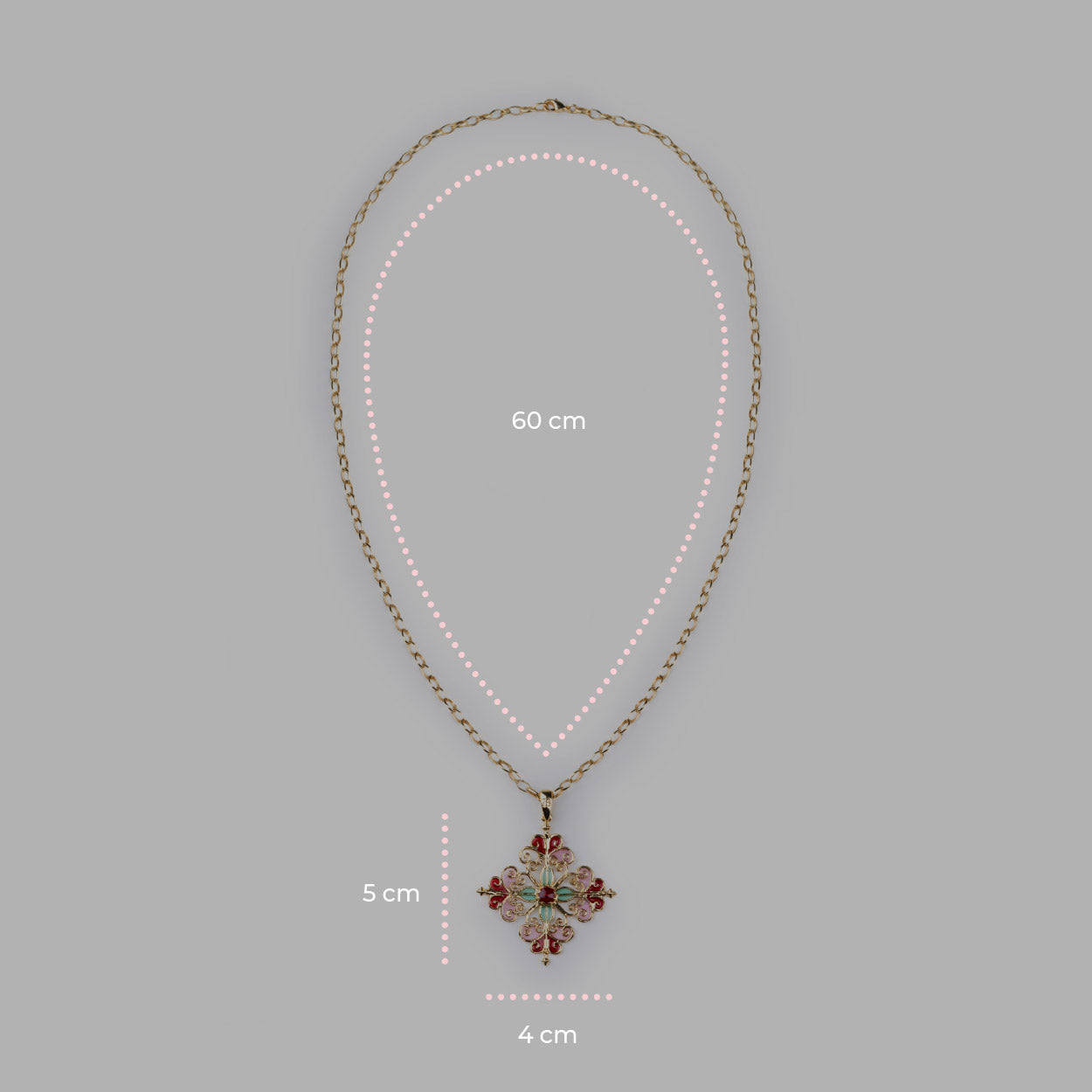 Collana Barocco Rosa - 60000217 misure