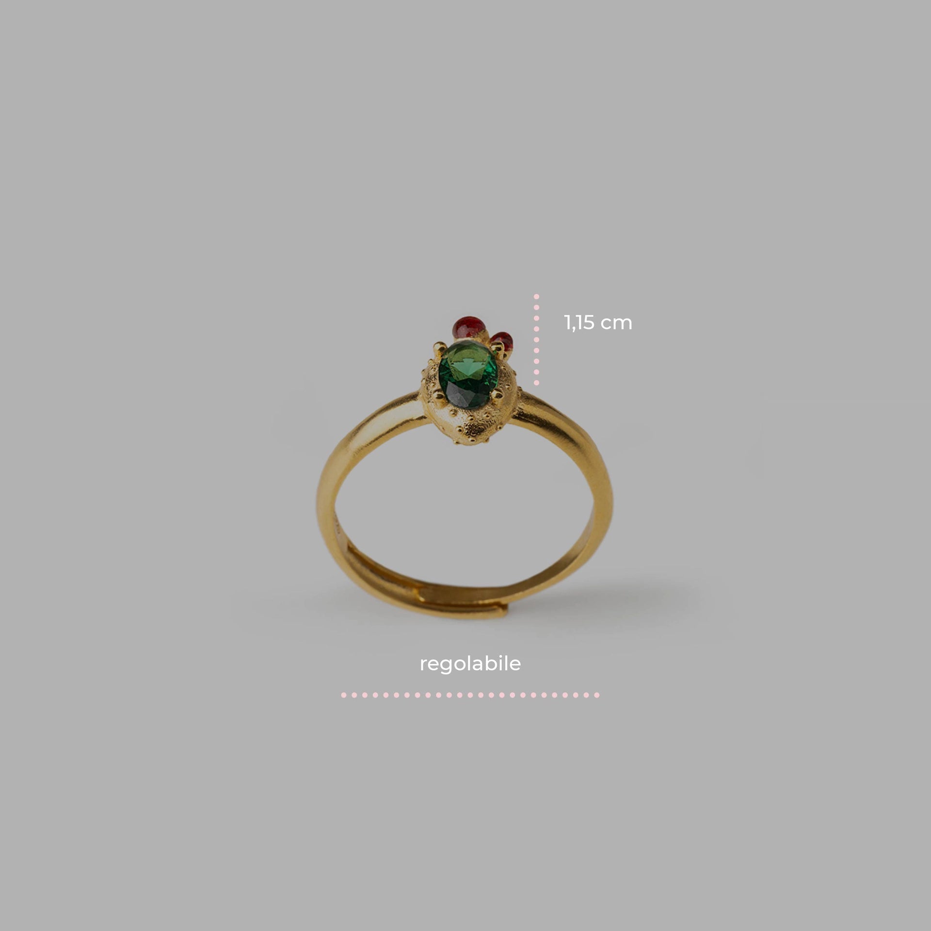 Anello Mini Pala di Fico Gemma - 20001475 - misure