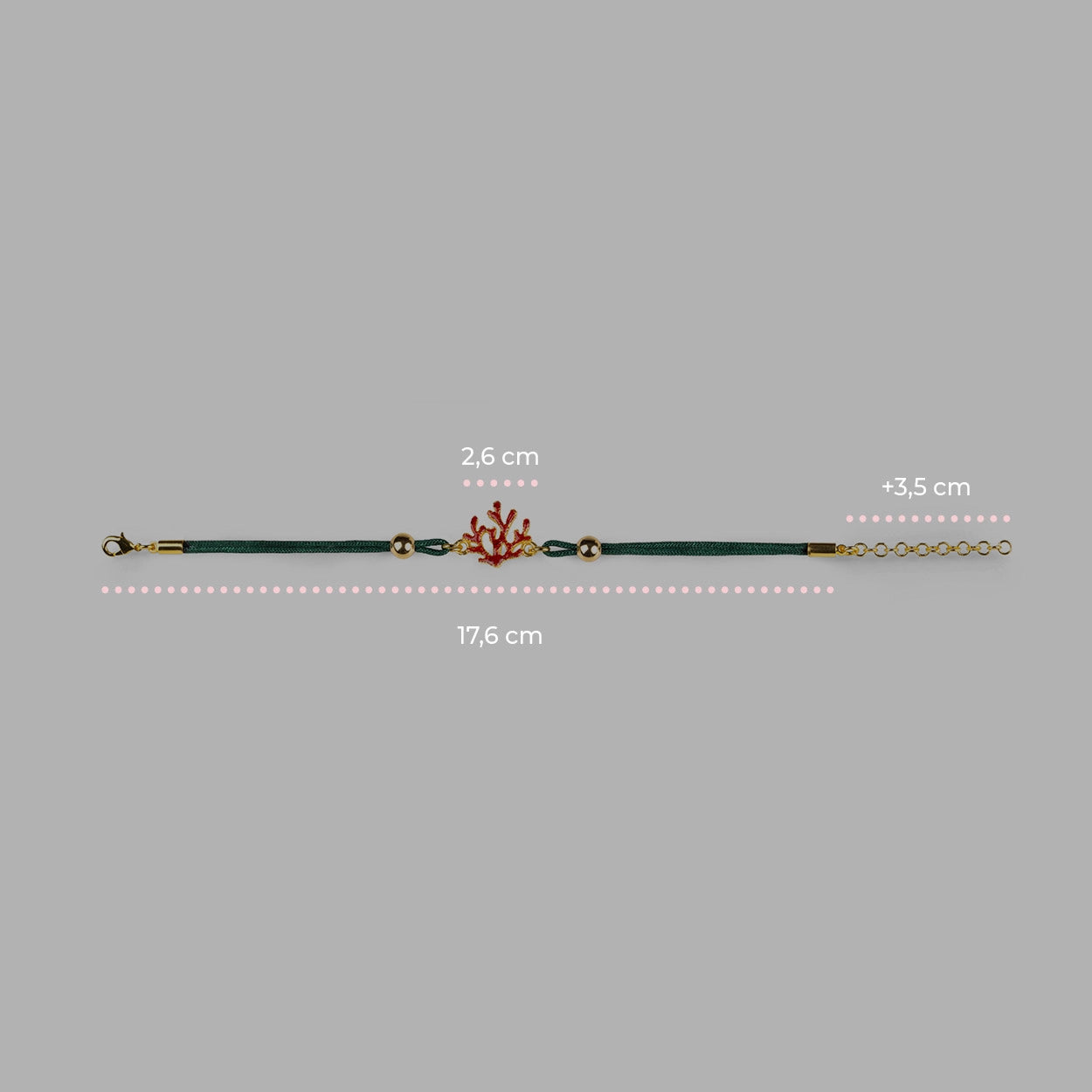 Bracciale Cordino - Corallo - 60000036 misure