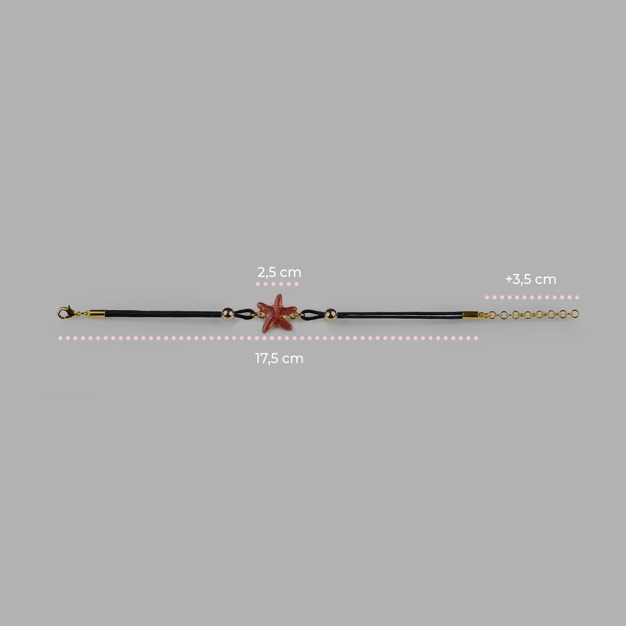 Bracciale Cordino - Stella Marina Rossa - 60000037 misure