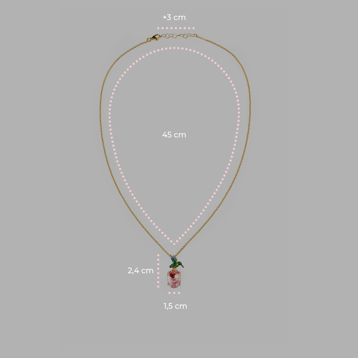 Collana Colibrì Gemma - 60000026 misure