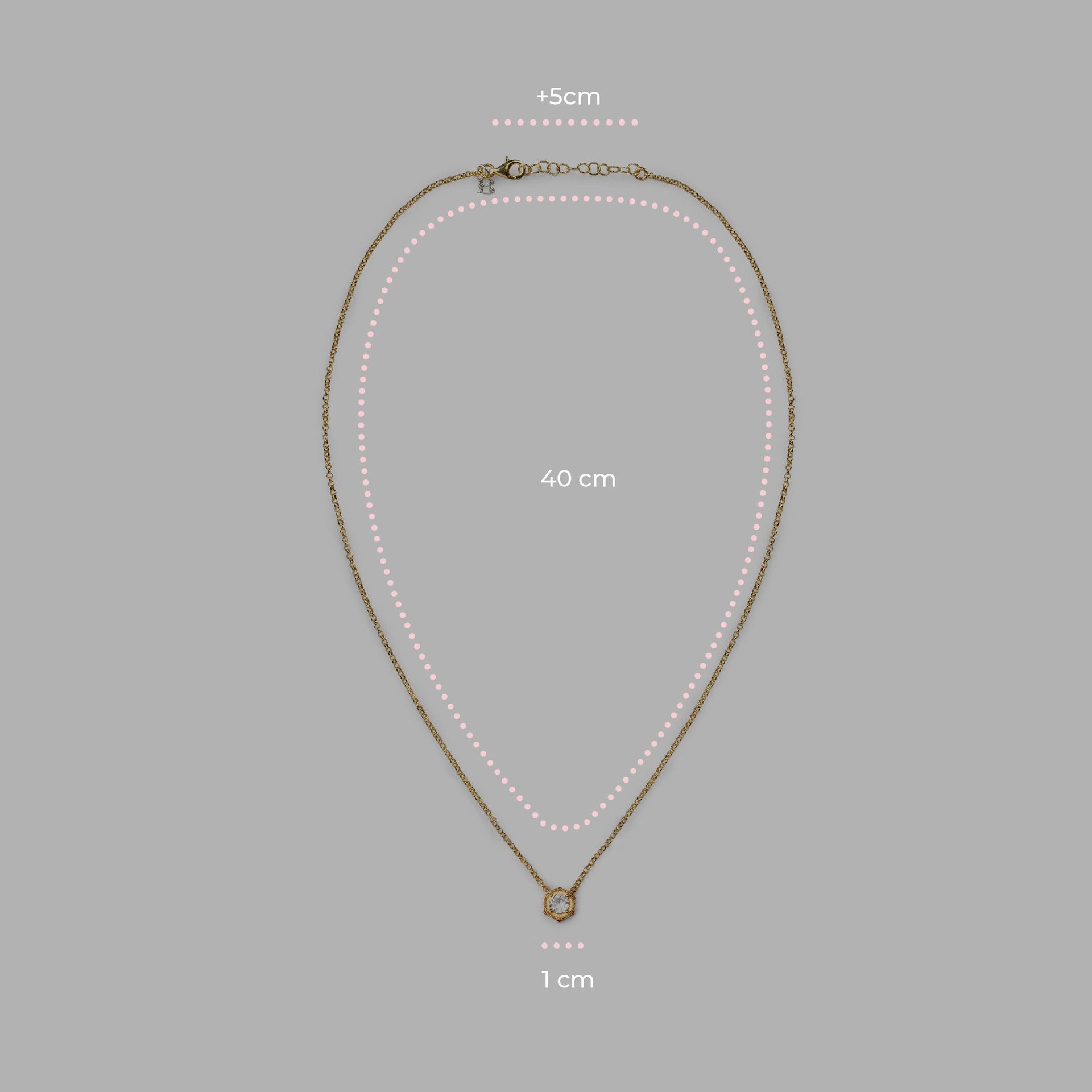 Collana Mini Tamburello Gemma - misure
