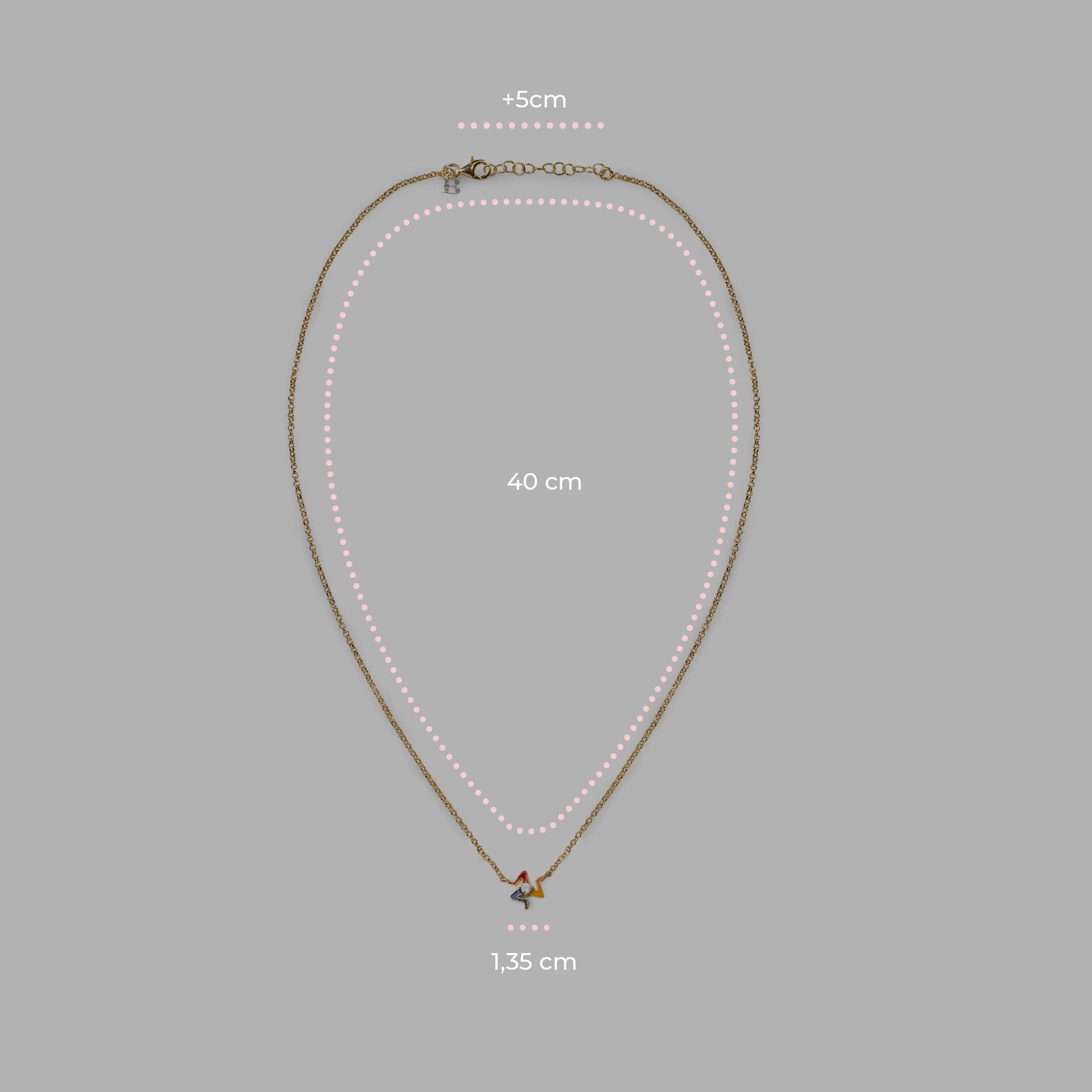 Collana Mini Trinacria Gemma - misure