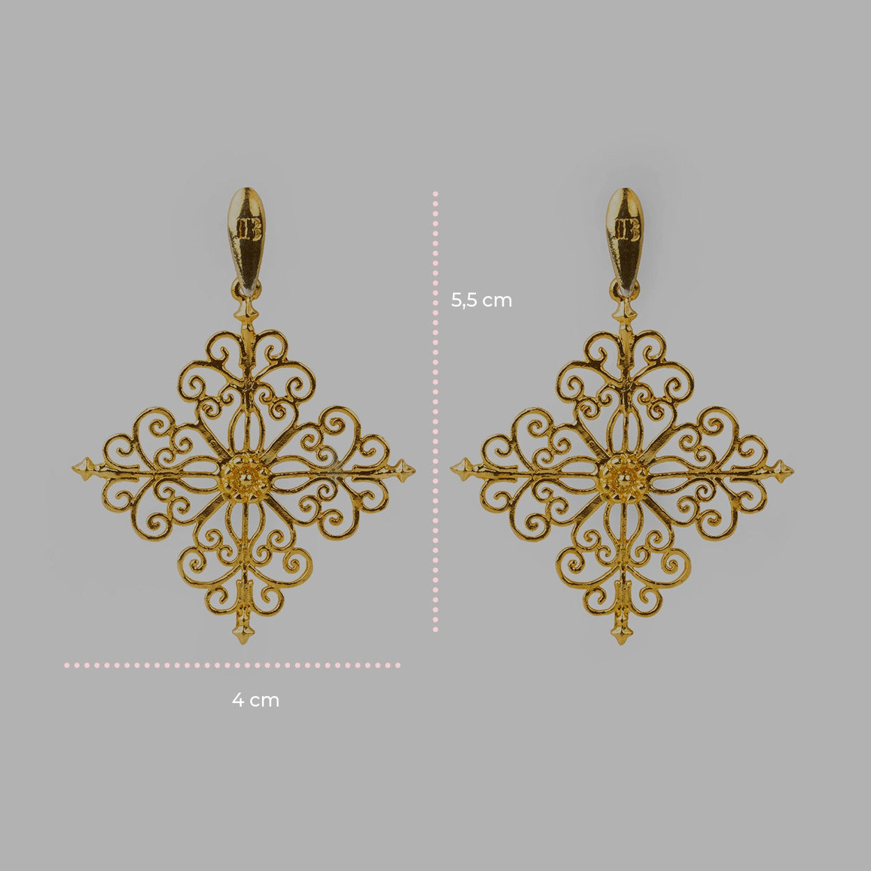 Orecchini Barocco Gold - 60000053 misure