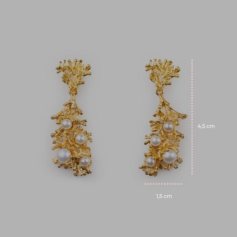 Orecchini Gold Rami di Perle - 20001510 misure