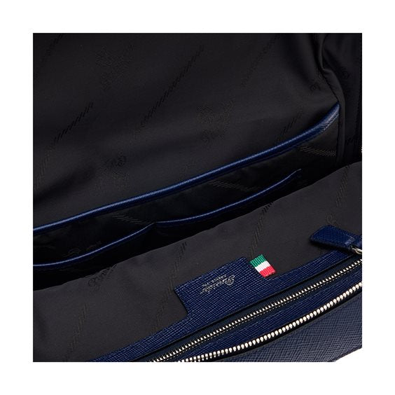 Zaino Slim Pineider in Pelle Blu - PBL005334 interni