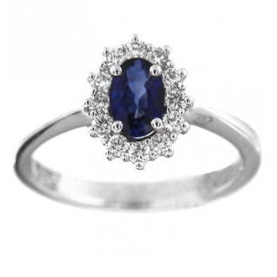 Anello Davite & Delucchi - Rosetta con Zaffiro e Diamanti - AA031655ZF