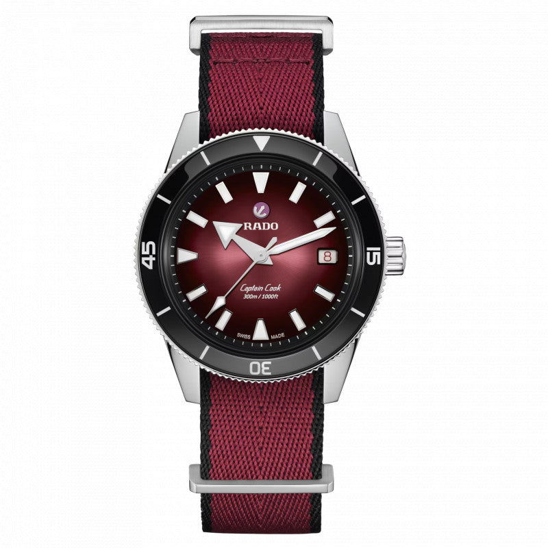 Orologio Rado - Captain Cook Automatic - R32223408 cinturino Nato bordeaux