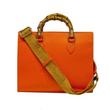 Small Shopping Bag Busy Ammia - Scaramanzia - Arancio e Paglia Fiori - retro