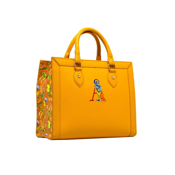 Small Shopping Bag Ammia - Abbunnanzia - Pelle d'Arancia