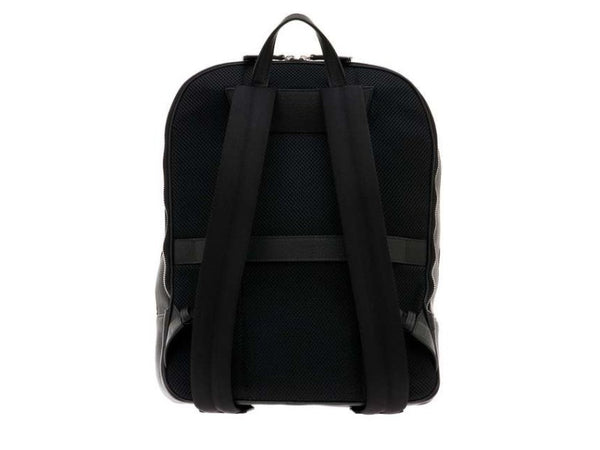 Zaino Pineider Daily 23 con Doppia Tasca in Pelle Liscia Nera - retro