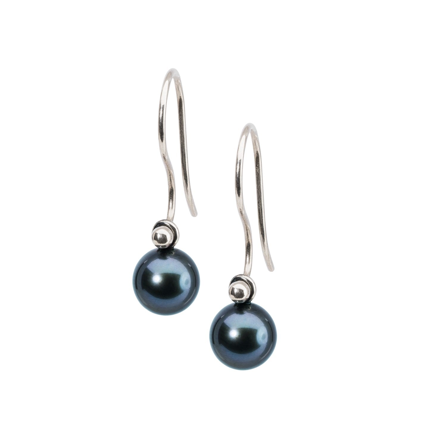 Trollbeads Orecchini Gocce di Perla Pavone Rotonde