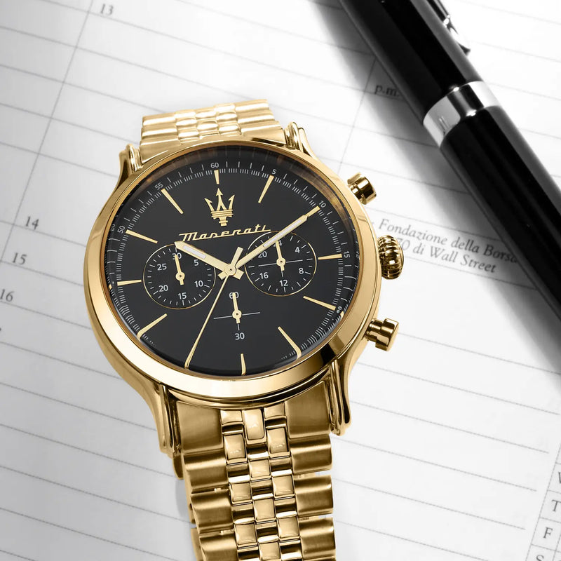 Maserati EPOCA Orologio Uomo: L'eleganza Del Cronografo In Acciaio E PVD Oro