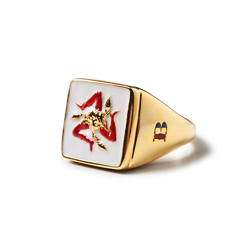 Anello Isola Bella - Dattilo - Trinacria Quadrato - Patanegioielli