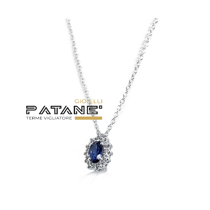 Collana Davite & Delucchi con Zaffiro e Diamanti
