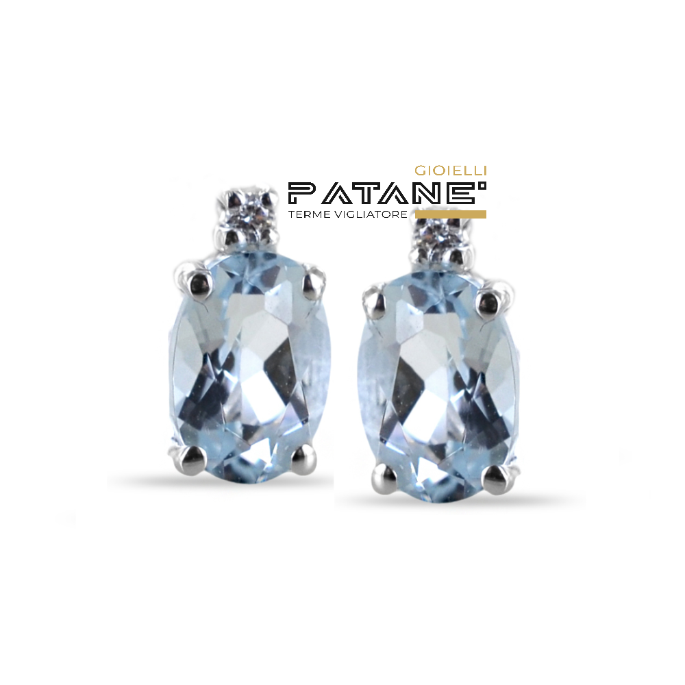 Orecchini Davite & Delucchi con Acquamarina e Diamante