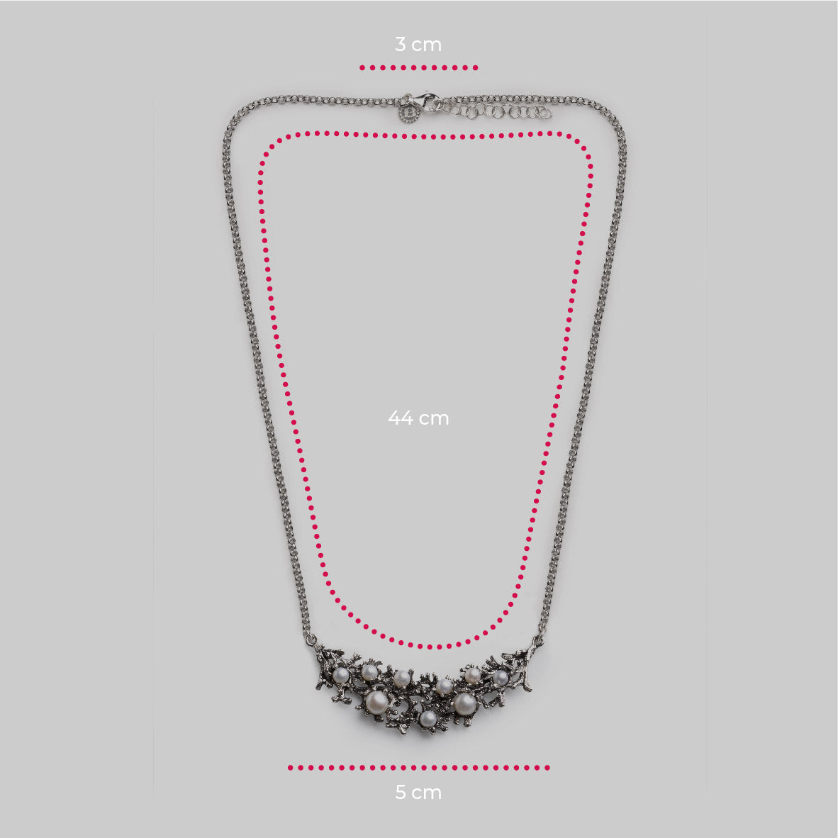 Mini Collier Rami di Perle - Nude - 20001301 misure
