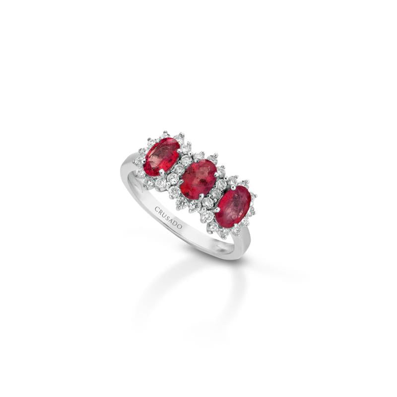 Anello Trilogy Crusado con Rubini - Tropea - TTRP1R