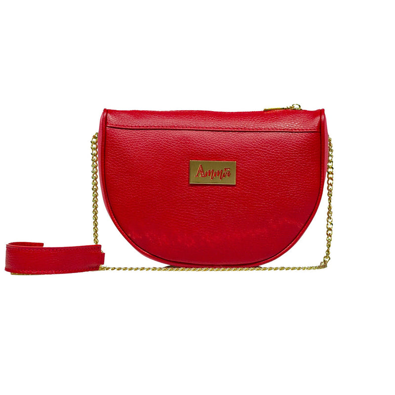 Borsa Ammia - Bradamante - Mezzaluna Slice Bianca E Rossa retro