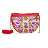 Borsa Ammia - Bradamante - Mezzaluna Slice Bianca E Rossa